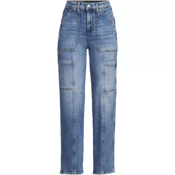 Women's Plus Size Denim High Rise Utility Cargo Ankle Jeans - primary