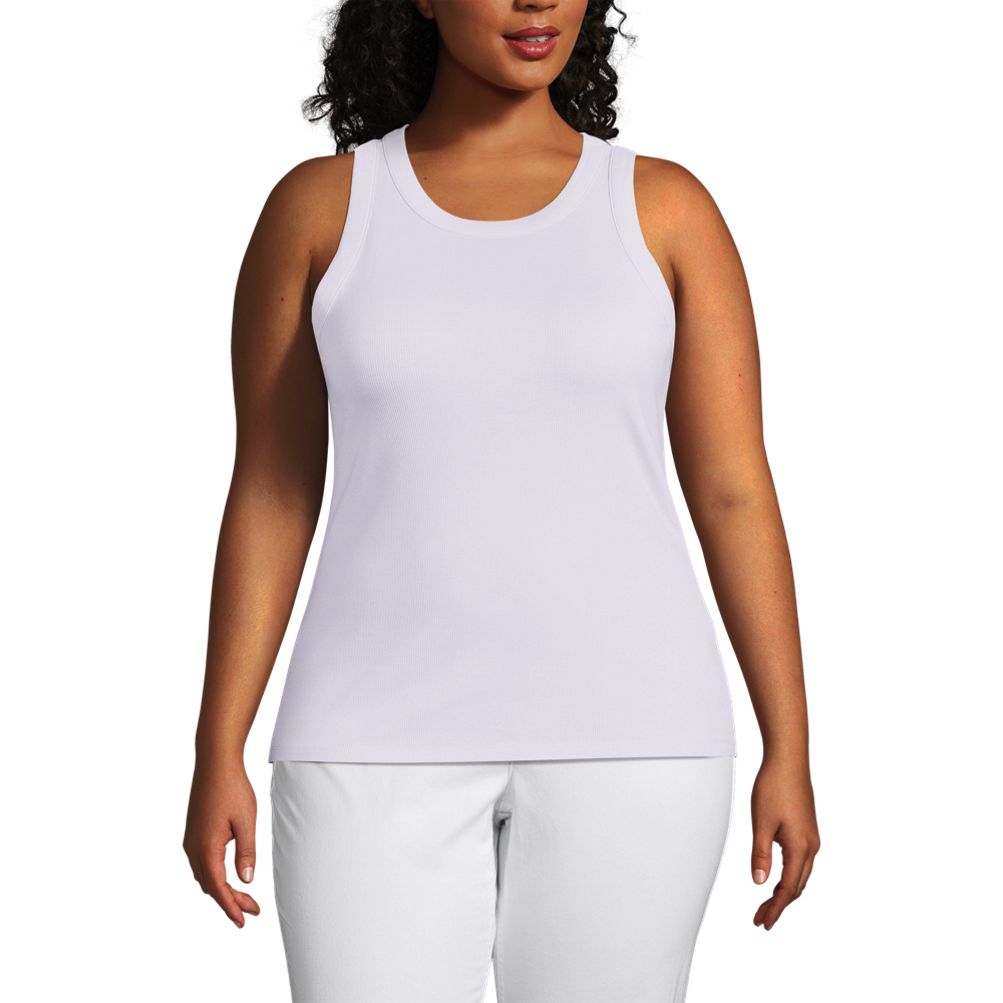 トップス rienda  Message Logo Bore TOP-R Women's Plus Size Rib Tank Top | Lands' End