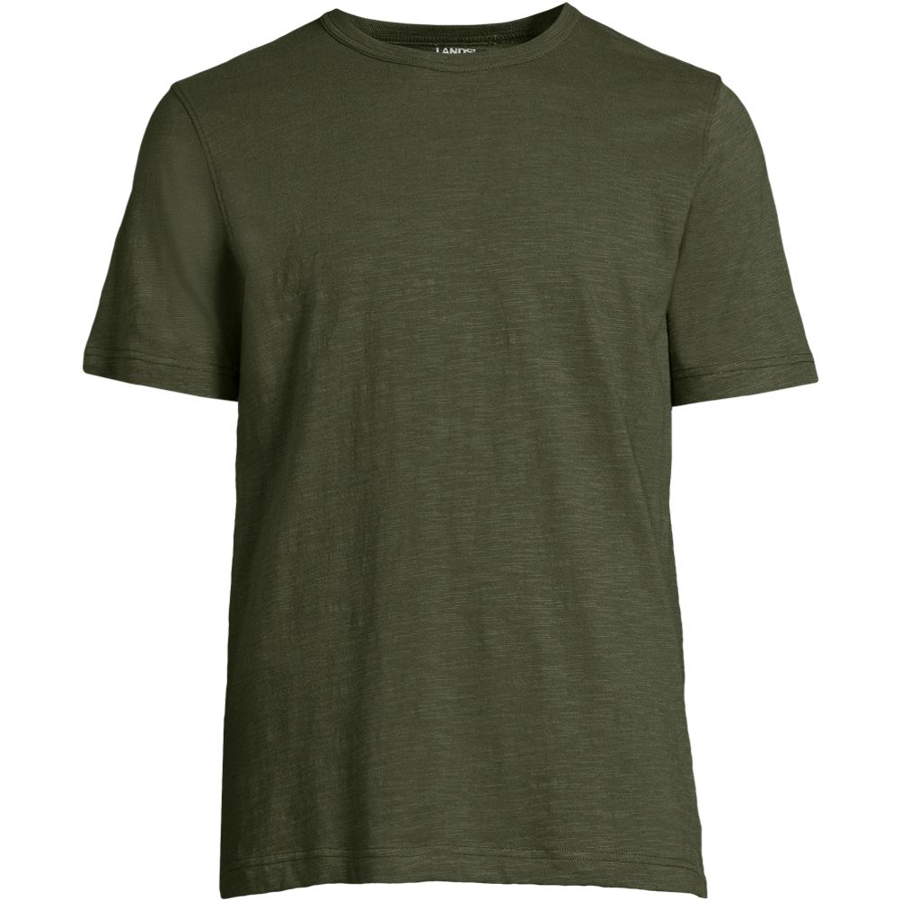 Men's Short Sleeve Garment Dye Slub T-Shirt - Lands' End - Green - XXL