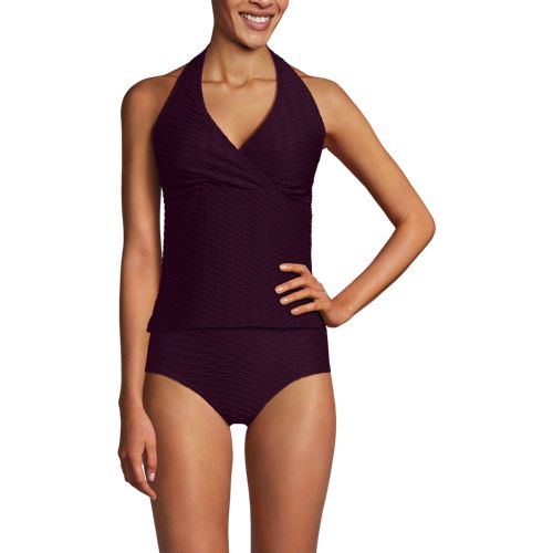 Women's Texture Halter Tankini Swimsuit Top - image 4