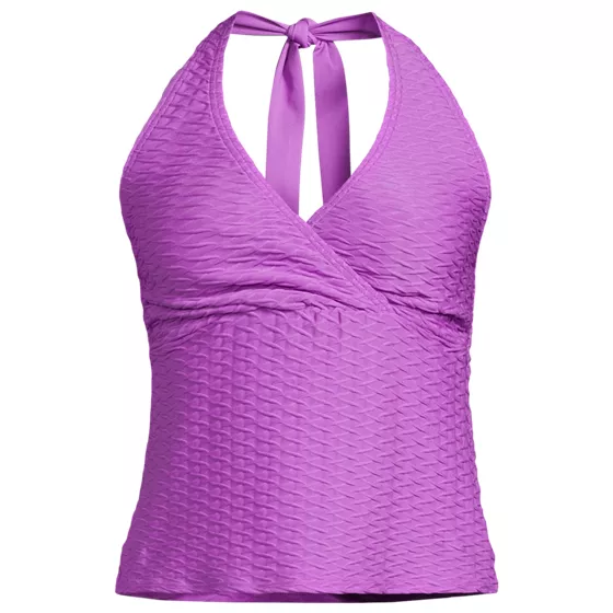 Women's Texture Halter Tankini Swimsuit Top - primary