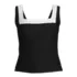 Women's Long Texture Square Neck Tankini Swimsuit Top, Front