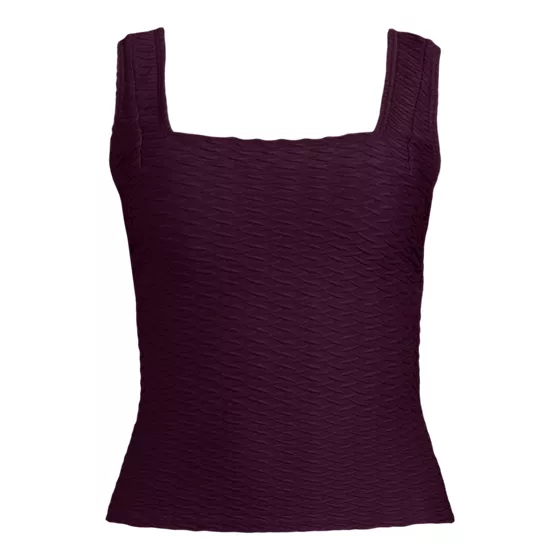 Women's Texture Square Neck Tankini Swimsuit Top - primary
