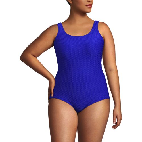 Women's Plus Size DD-Cup Keyhole High Neck Modest Tankini Top Swimsuit  Adjustable Straps Print