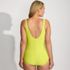 Women's Plus Size Tugless Low Leg Textured One Piece Swimsuit, Back