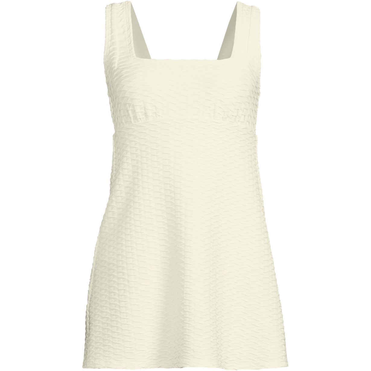 Women's Texture Square Neck Mini Swim Dress