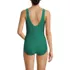 Women's Tugless Low Leg Textured One Piece Swimsuit, Back