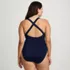 Women's Plus Size Tugless X-Back One Piece Swimsuit, Back