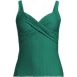 Women's Plus Size Texture Underwire Wrap Tankini Swimsuit Top , Front