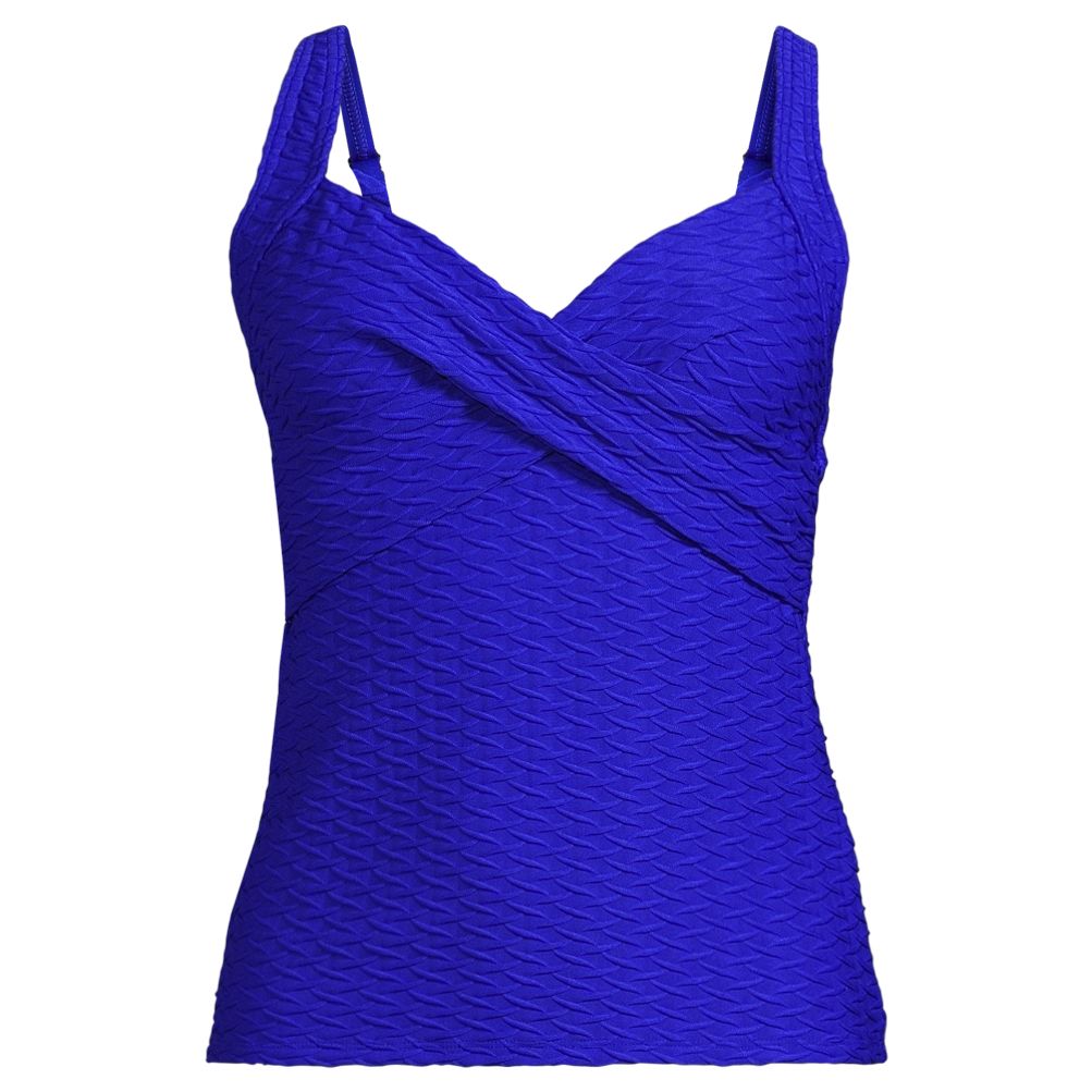 Women's Texture Underwire Wrap Tankini Swimsuit Top | Lands' End