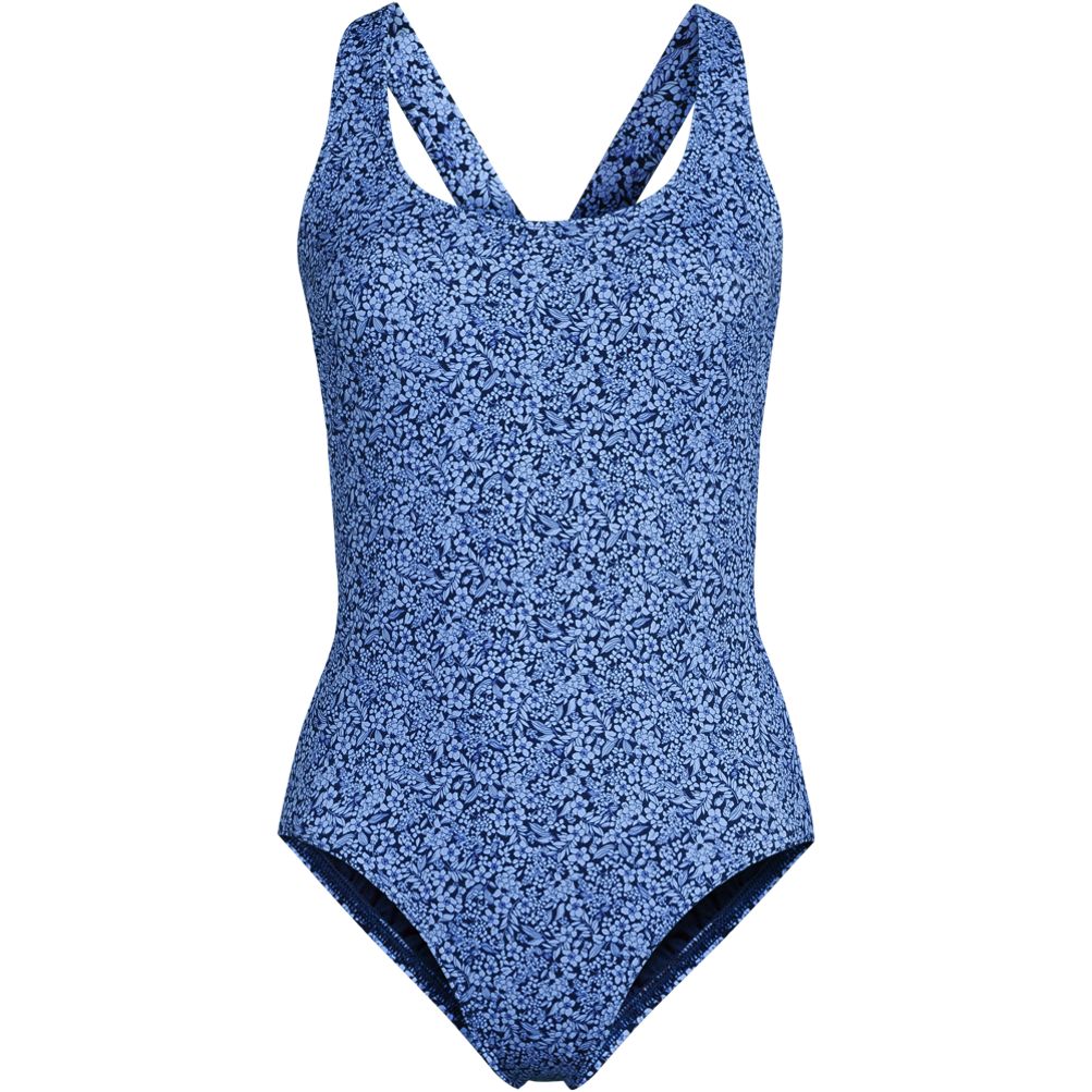 Women's Tugless X-Back One Piece Swimsuit | Lands' End