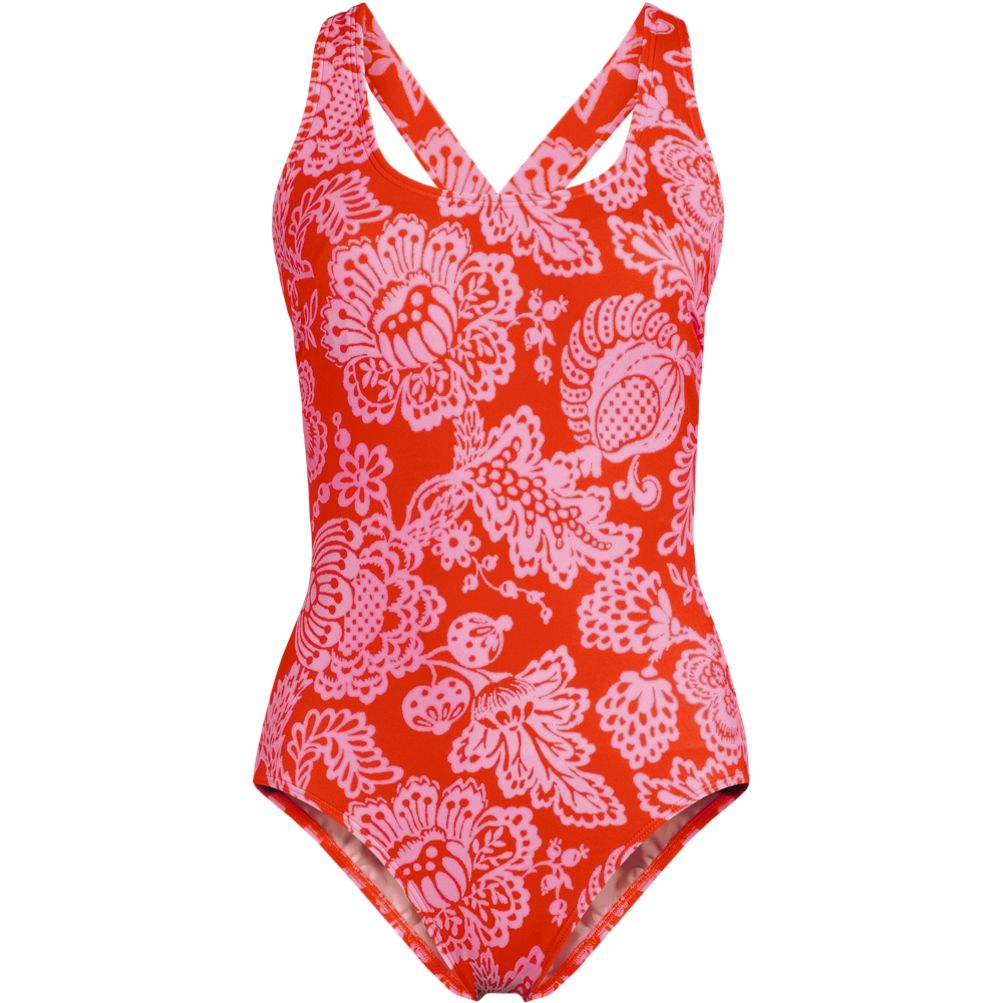 Women's Tugless X-Back One Piece Swimsuit | Lands' End