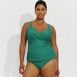 Women's Plus Size Texture Underwire Wrap Tankini Swimsuit Top , Front