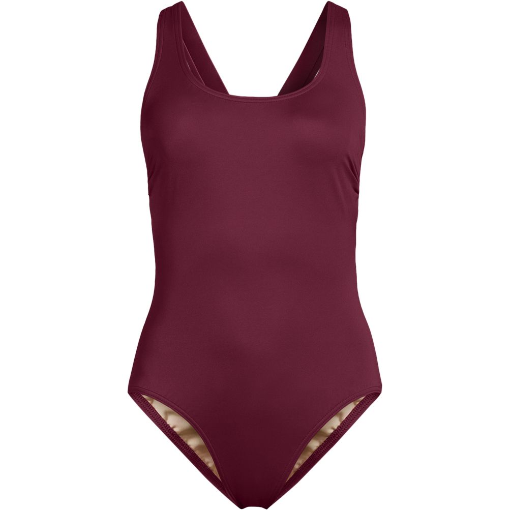 Women's Tugless X-Back One Piece Swimsuit | Lands' End