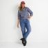 Women's Plus Size Denim Mid Rise Boyfriend Jeans, alternative image
