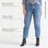 Women's Plus Size Denim Mid Rise Boyfriend Jeans, alternative image