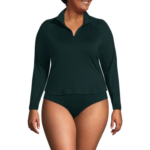 Women's Plus-Size Rashguard Swimwear UPF 50+ Rash Guard Swim Shirt