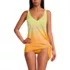 Women's D-Cup SlenderSuit Fauxkini Low Leg One Piece Swimsuit Print, Front