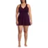 Women's Plus Size New SlenderSuit Wrap Swim Dress Swimsuit, Front