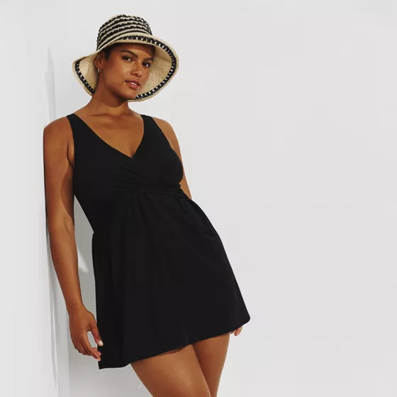 Women's Plus Size New SlenderSuit Wrap Swim Dress Swimsuit - primary