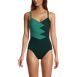 Women's Slender Suit Pleated X-back One Piece Swimsuit, Front