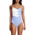 Women's Slender Suit Pleated Low Leg One Piece Swimsuit, Front