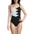 Women's New SlenderSuit Pleated Low Leg One Piece Swimsuit, Front