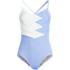 Women's Slender Suit Pleated Low Leg One Piece Swimsuit, Front
