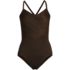 Women's SlenderSuit Pleated Low Leg One Piece Swimsuit, Front