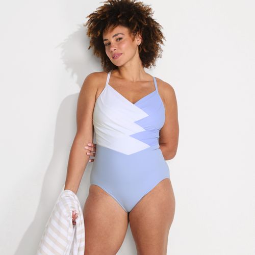 Women's SlenderSuit Pleated Low Leg One Piece Swimsuit