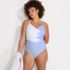 Women's Slender Suit Pleated Low Leg One Piece Swimsuit, alternative image