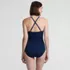 Women's Long Torso New SlenderSuit Pleated Low Leg One Piece Swimsuit, Back