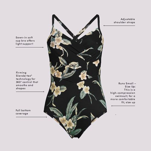 Women's SlenderSuit Pleated Low Leg One Piece Swimsuit, alternative image