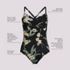 Women's Slender Suit Pleated Low Leg One Piece Swimsuit, alternative image