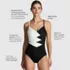 Women's New SlenderSuit Pleated Low Leg One Piece Swimsuit, alternative image