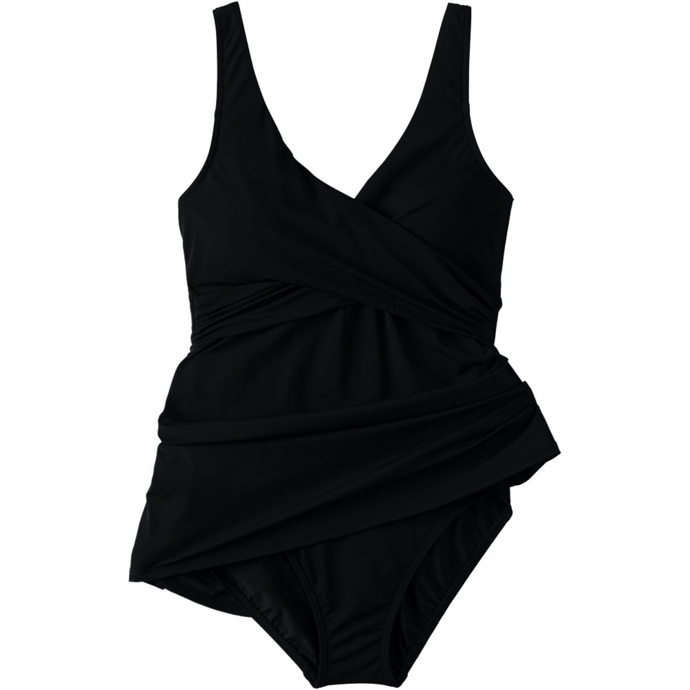 Women's SlenderSuit V-neck Wrap Swim Dress One Piece