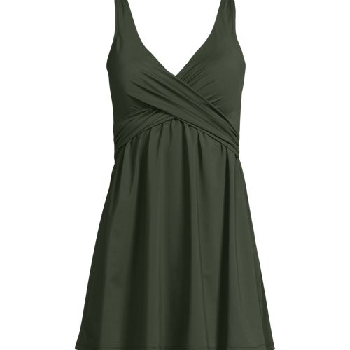 Women's Slender Suit Wrap Mini Swim Dress One Piece Swimsuit