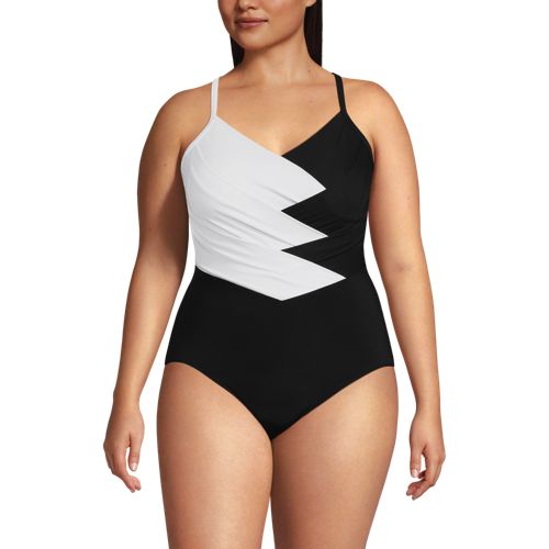 Lands end store slender wrap swimsuit