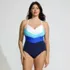 Women's Plus Size New SlenderSuit Pleated Low Leg One Piece Swimsuit, alternative image