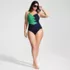 Women's Plus Size New SlenderSuit Pleated Low Leg One Piece Swimsuit, alternative image