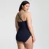 Women's Plus Size New SlenderSuit Pleated Low Leg One Piece Swimsuit, Back