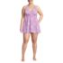 Women's Plus Size SlenderSuit Wrap Swim Dress Swimsuit, Front