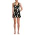 Women's SlenderSuit Wrap Swim Dress Swimsuit, Front