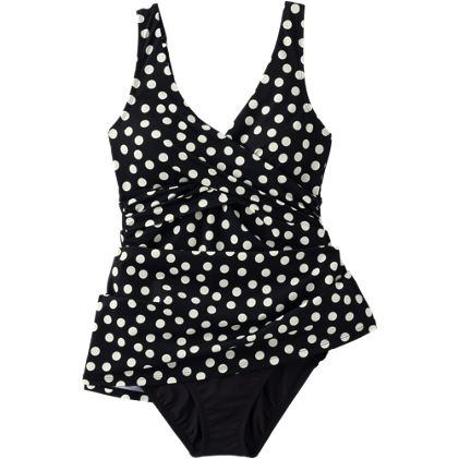 Women's Petite Slender Suit Wrap Swim Dress Swimsuit Print - image 2
