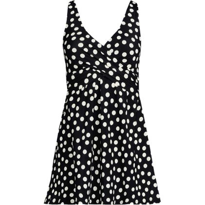 Women's Petite Slender Suit Wrap Swim Dress Swimsuit Print - image 1