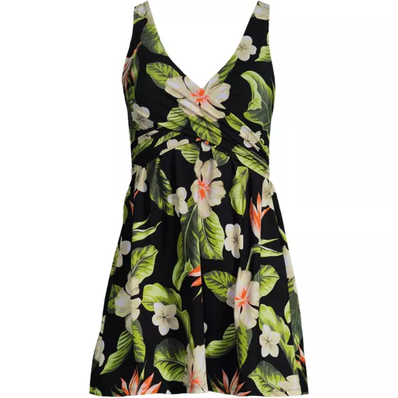 Women's Plus Size New SlenderSuit Wrap Swim Dress Swimsuit Print - primary