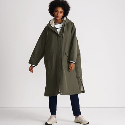 Women's Sherpa Lined Changing Robe Coat | Lands' End