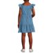 Girls Smocked Flutter Sleeve Gauze Tank Dress, Back