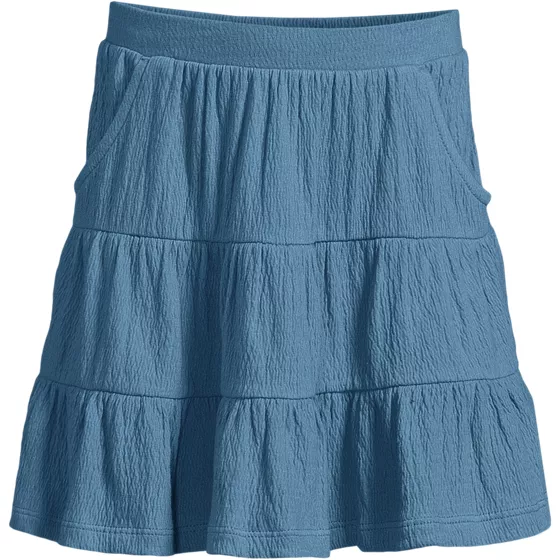 Girls Knit Gauze Tiered Skirt - primary
