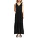 Women's Sheer Sleeveless Tiered Maxi Swim Cover-up Dress, Front